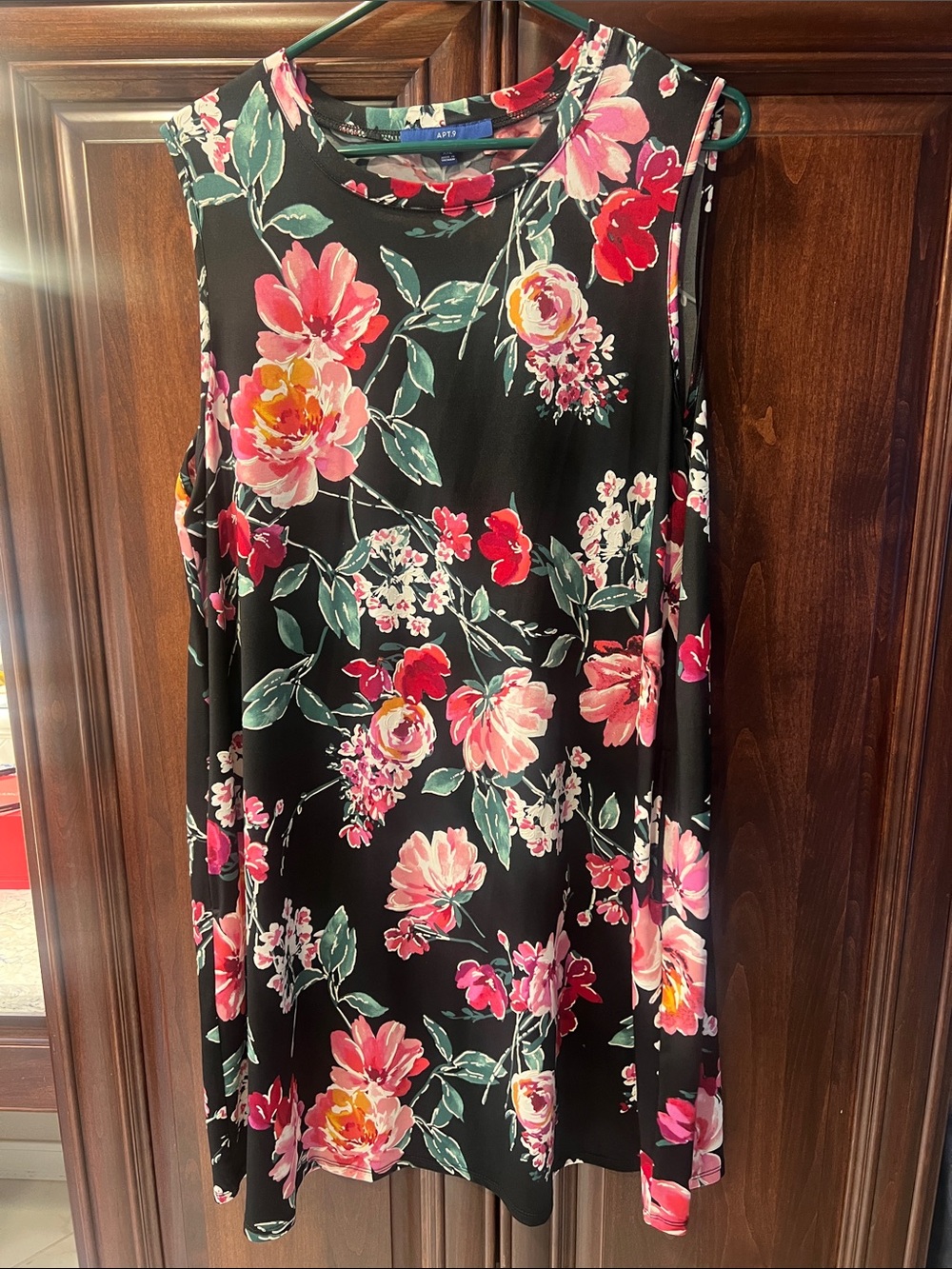 Apt. 9 Black Floral Sleeveless Shift Dress